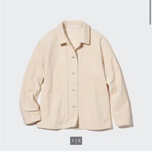 uniqlo relaxed corduroy cream jacket (size M)